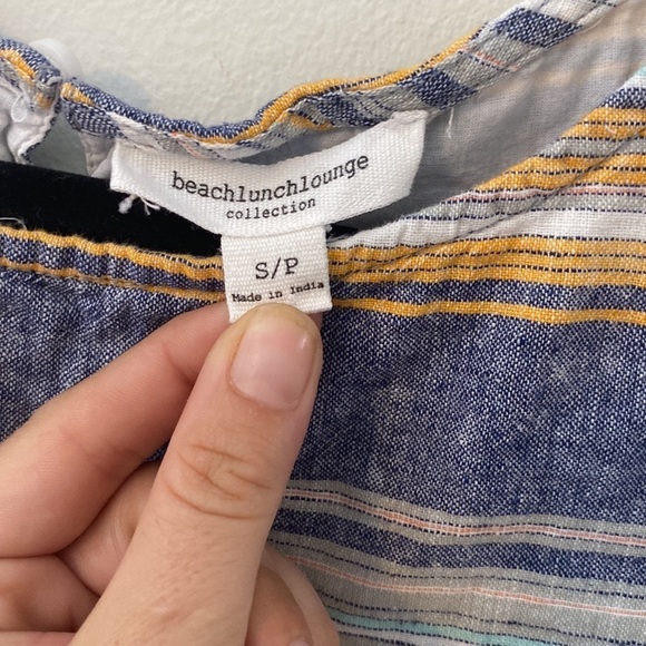 Beach/Lunch/Lounge Collection, Striped Sleeveless Sun Dress, S, w/Pockets - Picture 4 of 9